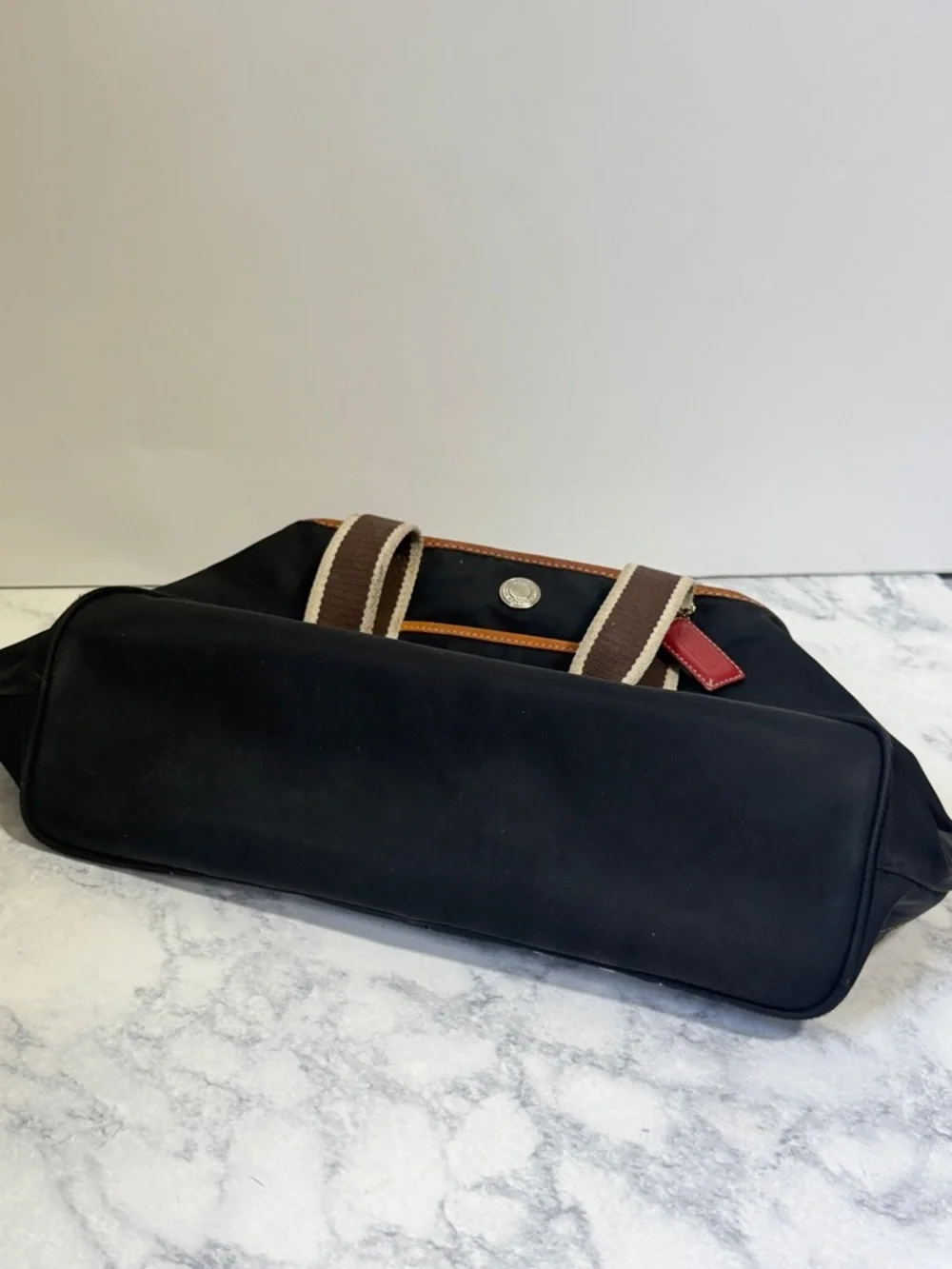 Coach Y2K black red Weekend Hampton Nylon “Inside-Out” small Tote bag